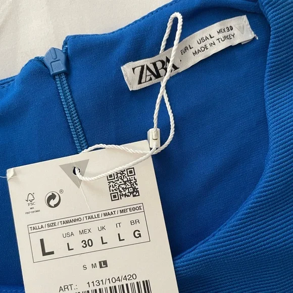 ZARA Blue Sleeveless Crop Top - Picture 5 of 5